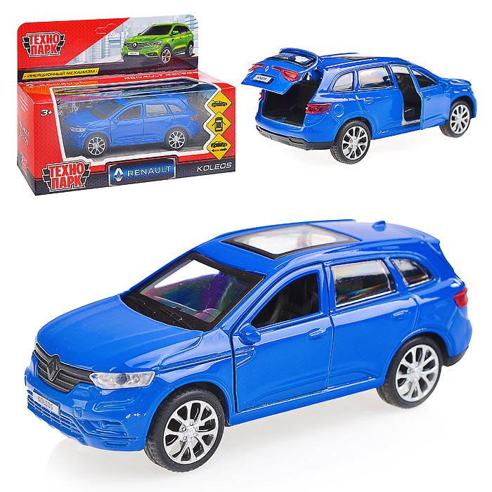 Машина металл Renault Koleos 12см, (открыв. двери,синий) инерц, в коробке 
