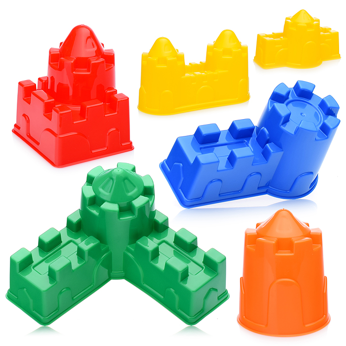 Фото к товару Набор №543: Формочки (замок мост + замок башня + замок стена с одной башней + замок стена с двумя ба Набор №543: Формочки (замок мост + замок башня + замок стена с одной башней + замок стена с двумя ба