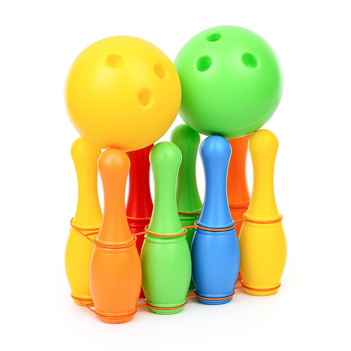 Кегли с большими  мячиками (8+2)    