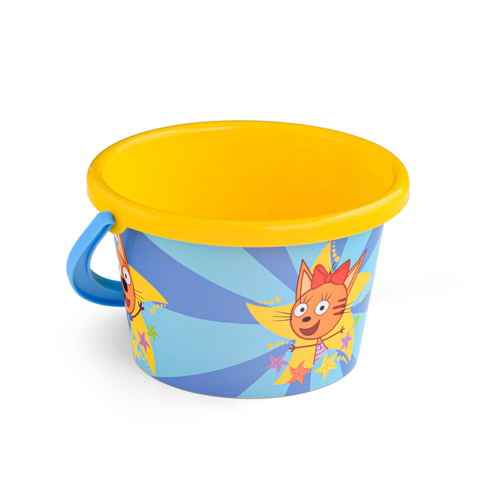 Ведро среднее с наклейкой "Три Кота"