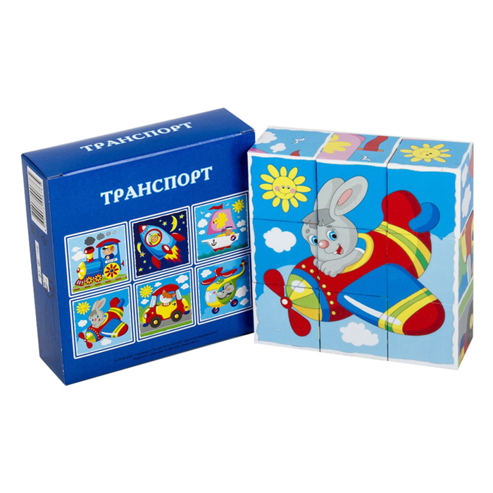 Фото к товару Кубики Транспорт (9) Кубики Транспорт (9)