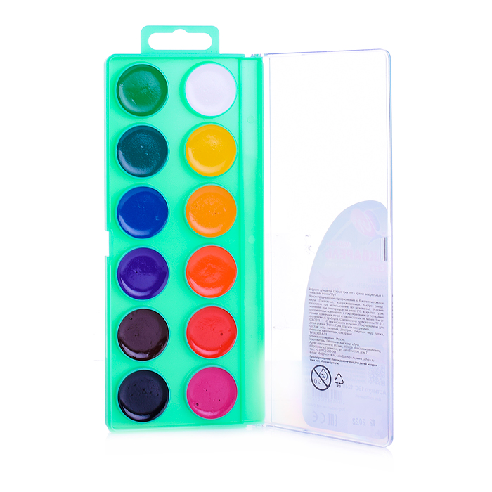 Акварель 12 цв. "ZOO" медовая 