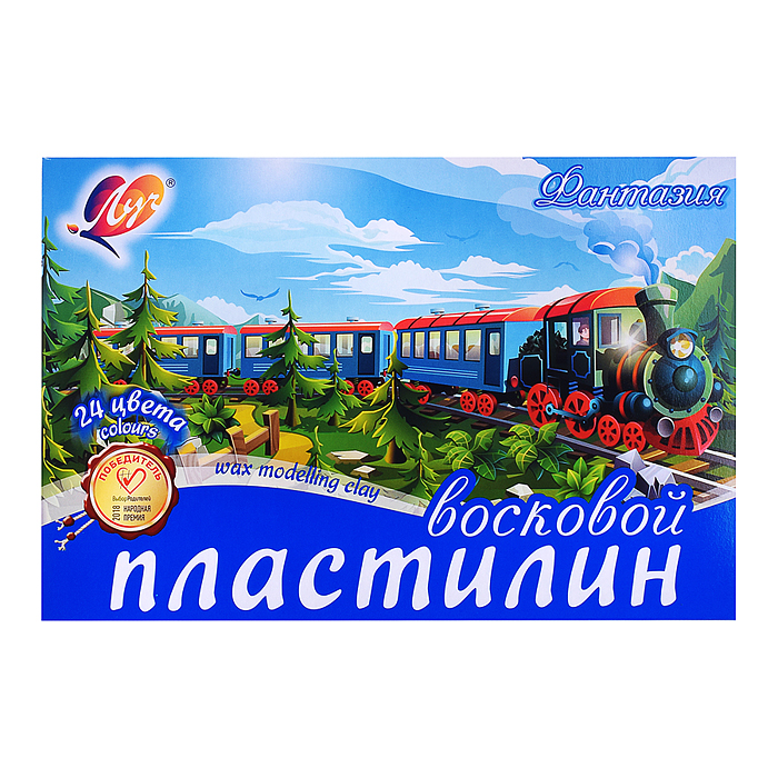 Пластилин мягкий (восковой)  24 цв."Фантазия" картон