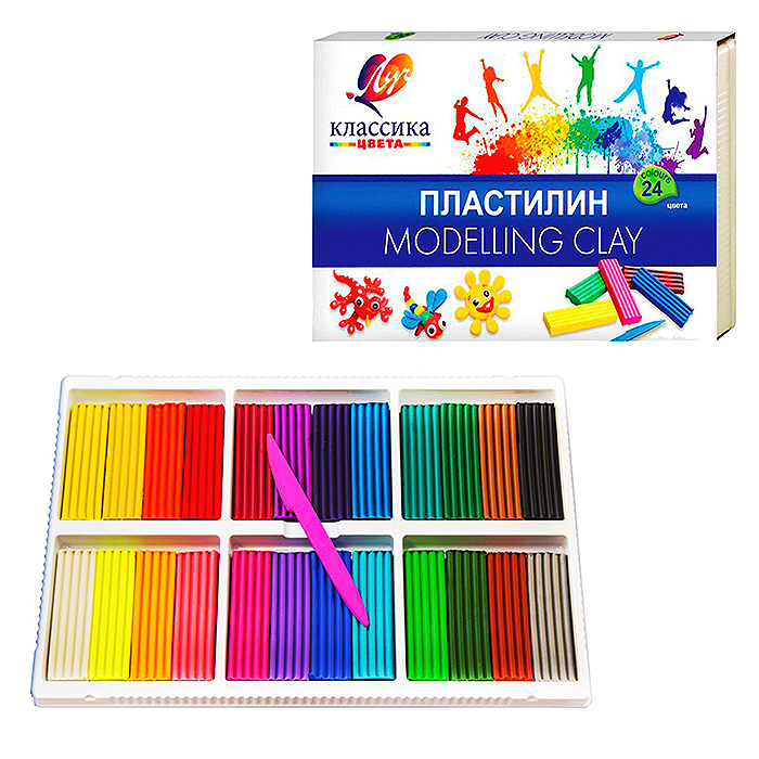 Пластилин 24 цв. "Классика" в коррексе Пластилин 24 цв. "Классика" в коррексе