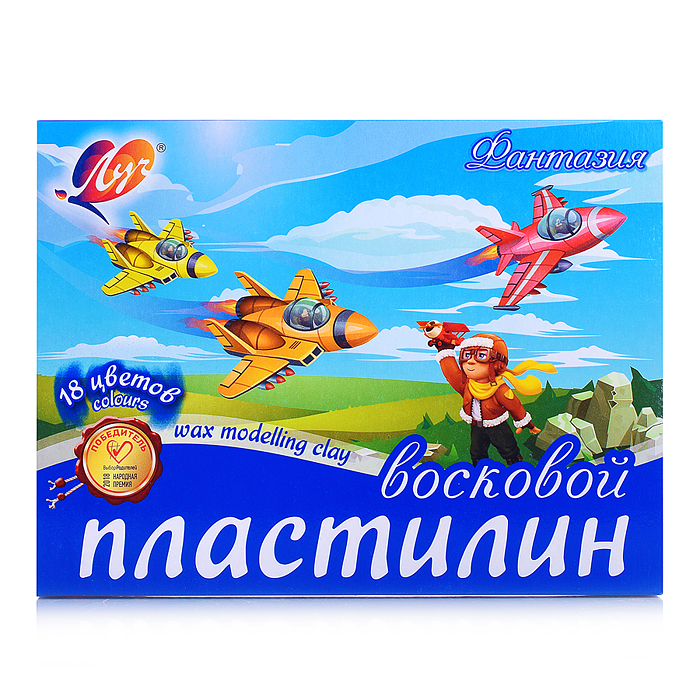 Пластилин мягкий (восковой)  18 цв."Фантазия" картон
