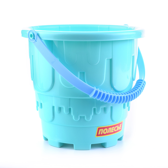 Набор №524: Ведро-замок большое, лопатка №5, грабельки №5, формочки 