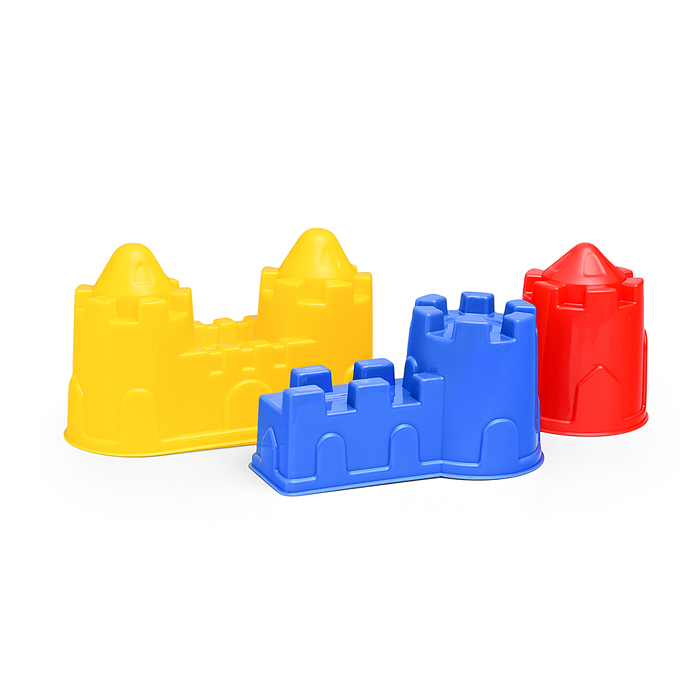 Набор №524: Ведро-замок большое, лопатка №5, грабельки №5, формочки 