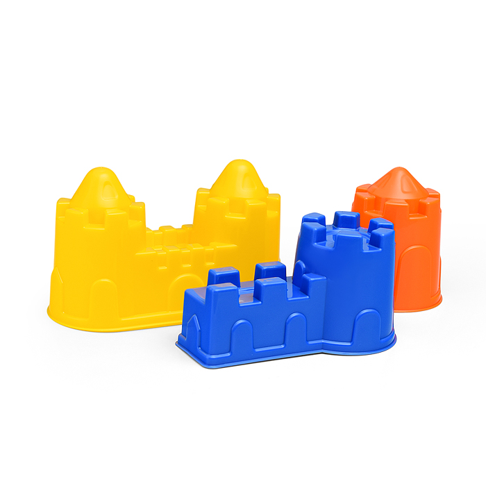 Набор №524: Ведро-замок большое, лопатка №5, грабельки №5, формочки 