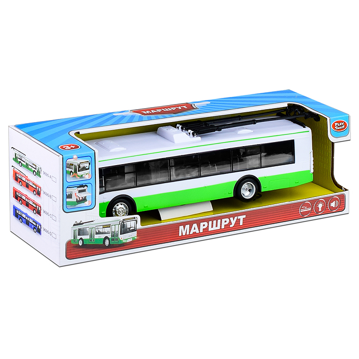 Фото к товару Троллейбус 9690-A на батарейках в коробке Троллейбус 9690-A на батарейках в коробке