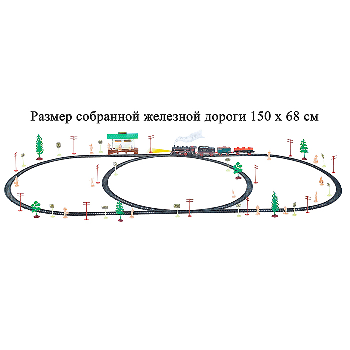 Железная дорога 1217B-1 "Ретро-поезд" на батарейках, в коробке