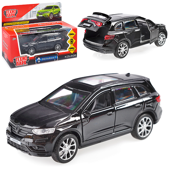 Машина металл Renault Koleos, 12см, (открыв. двери, черный) инерц, в коробке