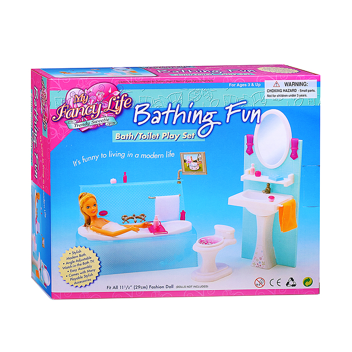 Фото к товару Набор мебели для кукол 2820 "Ванная комната" в коробке Набор мебели для кукол 2820 "Ванная комната" в коробке