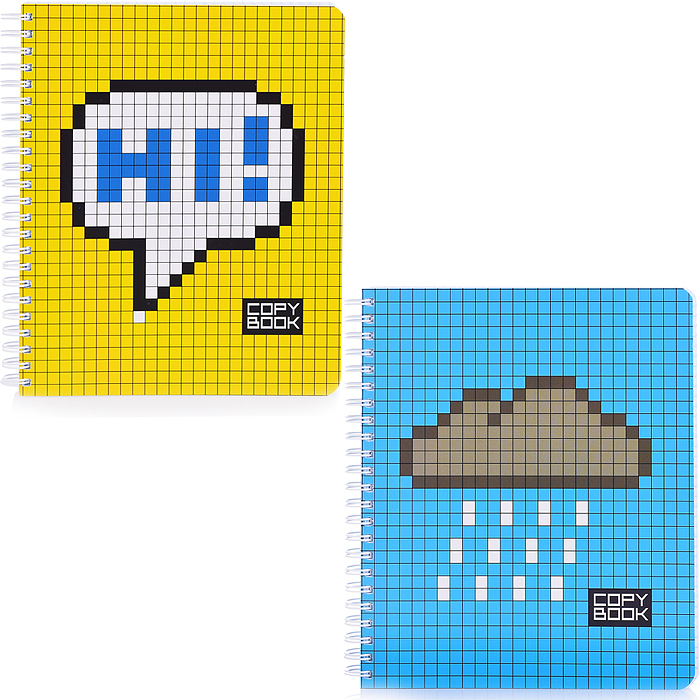 Тетрадь 96л. клетка  А5  Гребень ML Перевертыш, пиксель стандарт