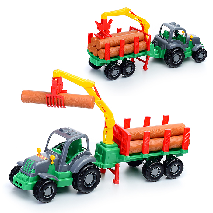 Силач, трактор с полуприцепом-лесовозом