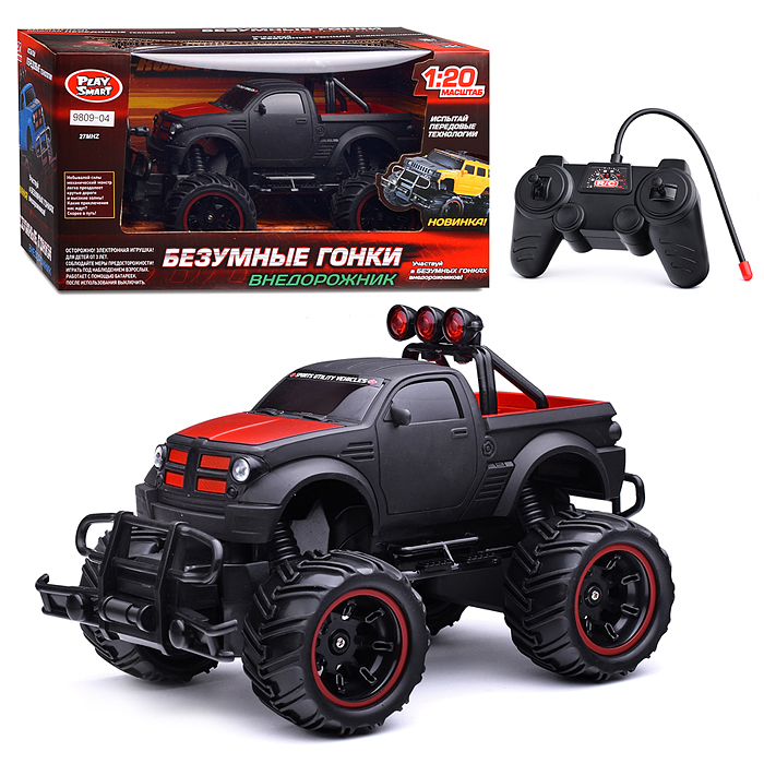 Машина 9854-03/04 "Внедорожник "Безумные гонки" р/у, в коробке