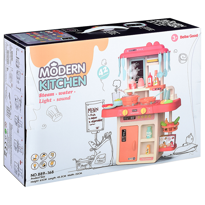 Фото к товару Игровой набор кухня 889-168 "Юная хозяюшка" (42 предмета) в коробке Игровой набор кухня 889-168 "Юная хозяюшка" (42 предмета) в коробке