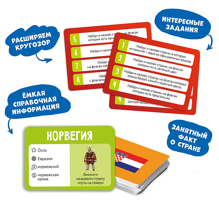 Игра настольная. Мегафлагомания. 200 карточек. 