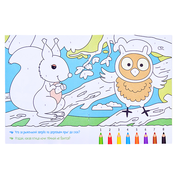 Раскрашиваем по цифрам. В лесу