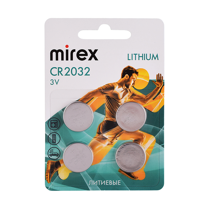 Батарея литиевая Mirex CR2032 3V 4 шт, блистер Батарея литиевая Mirex CR2032 3V 4 шт, блистер