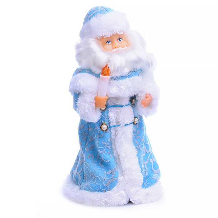 Дедушка Мороз S01277 со свечой, музыкальный 30см в коробке