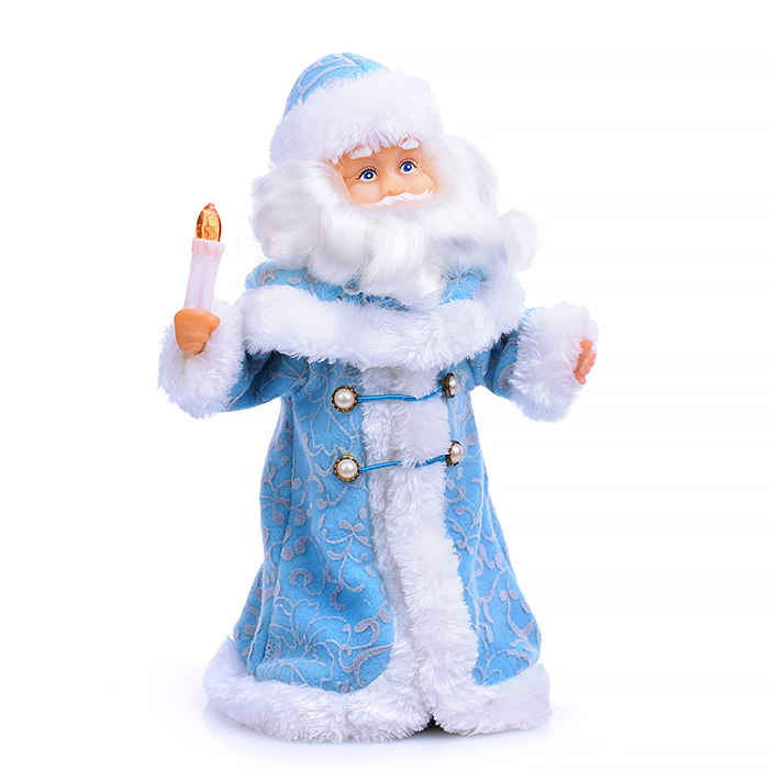 Дедушка Мороз S01277 со свечой, музыкальный 30см в коробке