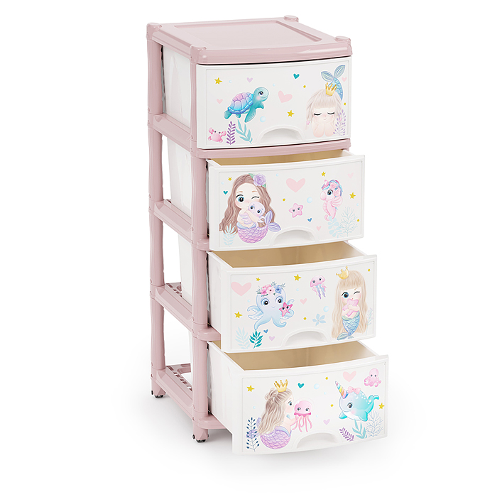 Комод детский (для девочек) 4-х секционный 