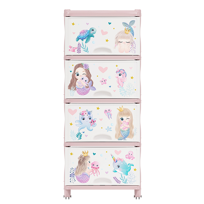 Комод детский (для девочек) 4-х секционный 