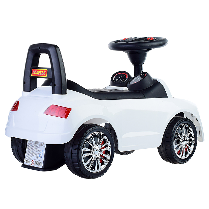 Каталка-автомобиль "SuperCar" №2 со звуковым сигналом (белая)
