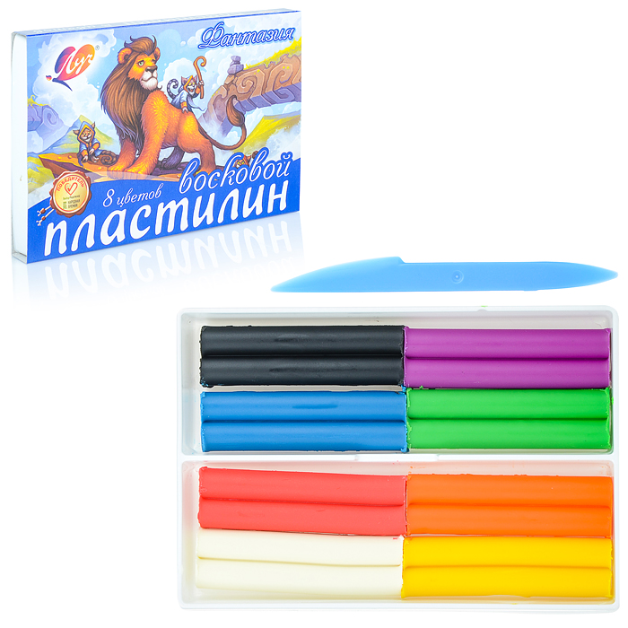 Пластилин мягкий (восковой) 8 цв. "Фантазия" Пластилин мягкий (восковой) 8 цв. "Фантазия"