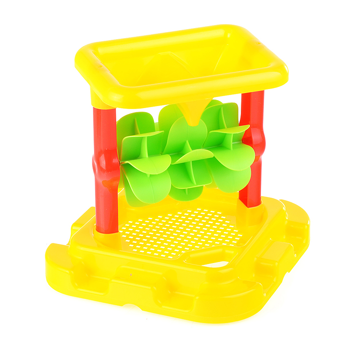 Набор №557: песочная мельница №2 с основанием ситечко-крепость большое №2, ведро-замок большое №2, л