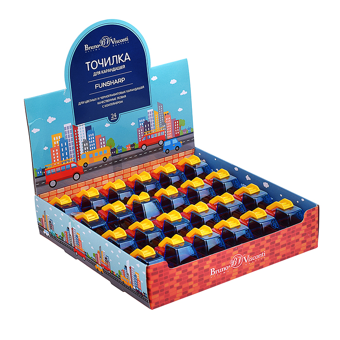 Точилка с контейнером, 1 отверстие "Машинка" 