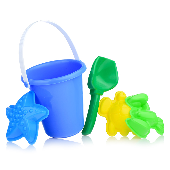 Фото к товару Песочный набор 5пр.(ведро детское мини, совок, 3 формы д/песка) Песочный набор 5пр.(ведро детское мини, совок, 3 формы д/песка)