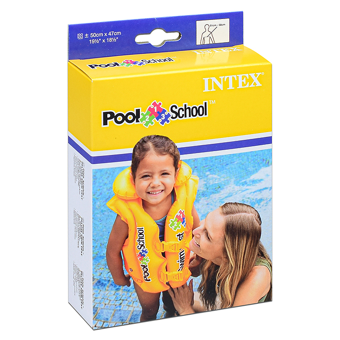 Фото к товару Жилет надувной «Школьник», 50 х 47 см, от 3-6 лет, 58660EU INTEX Жилет надувной «Школьник», 50 х 47 см, от 3-6 лет, 58660EU INTEX