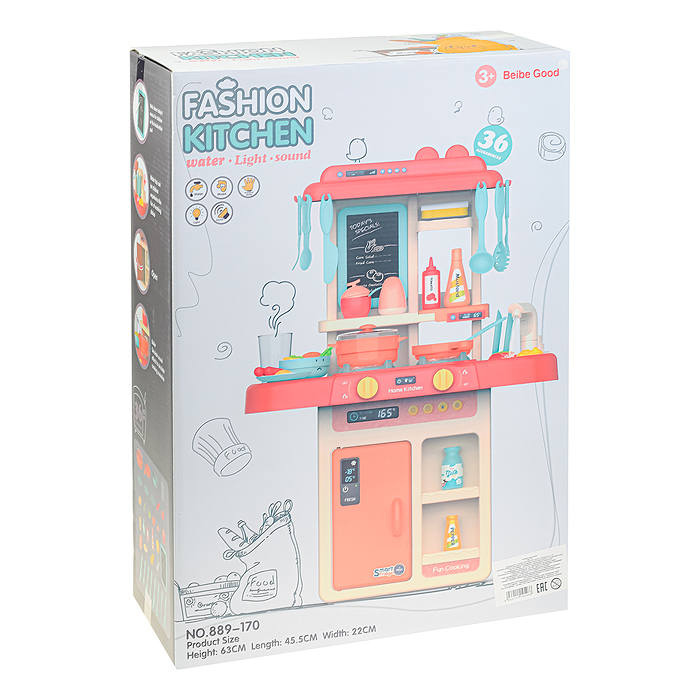 Игровой набор кухня 889-170 "Готовим весело" (свет, звук, вода) в коробке