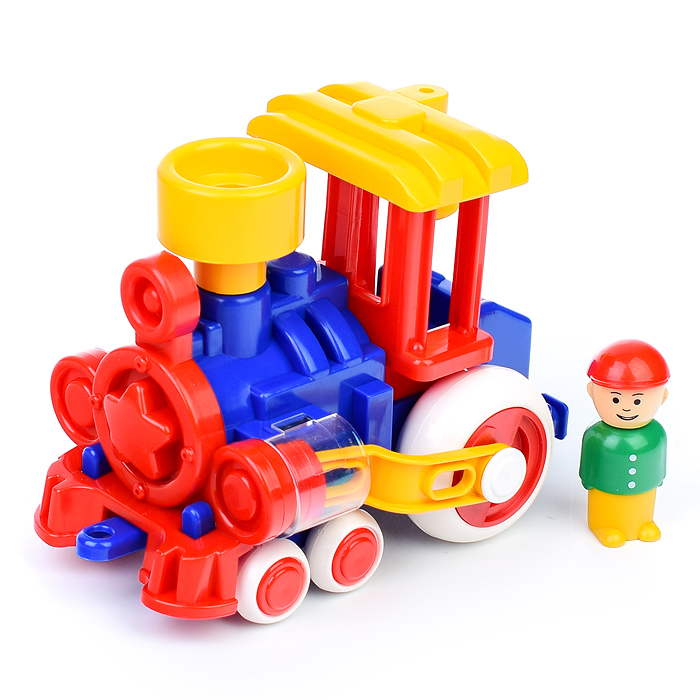 Фото к товару Паровозик Ромашка с 1 вагоном Паровозик Ромашка с 1 вагоном