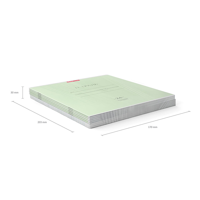 Тетрадь 24 л. линейка, Классика (зеленый) 