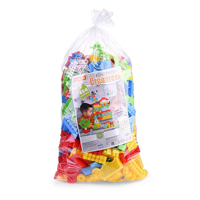 Конструктор "Строитель" (454 элемента) (в пакете)