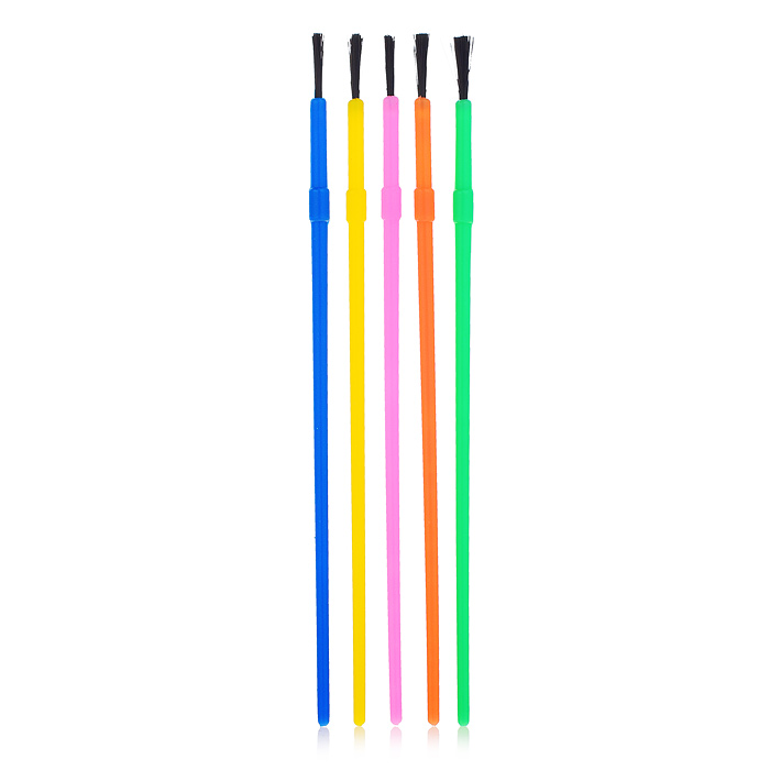 Кисть пластиковая для клея, круглая, пластиковая ручка, цвета ассорти, без индивидуальной 