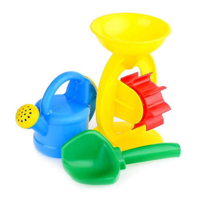 Набор для песка 3пр.(мельница, лейка-mini, совок)