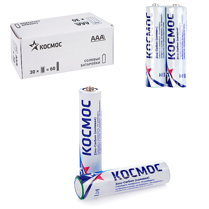 Батарейки солевые Космос R03 SR2 (60шт.)