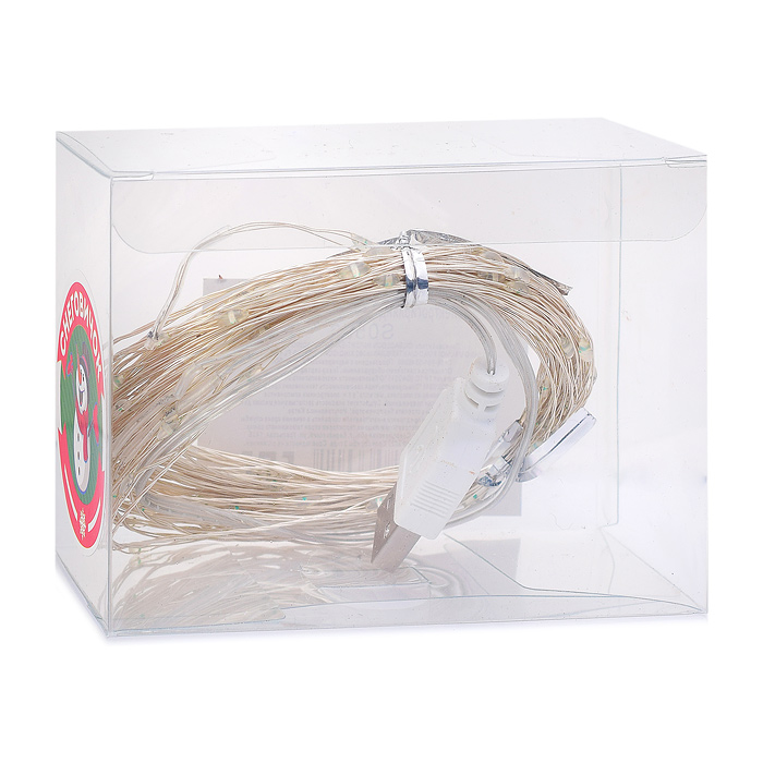 Электрогирлянда Роса 10 м, 100 ламп, USB, синий