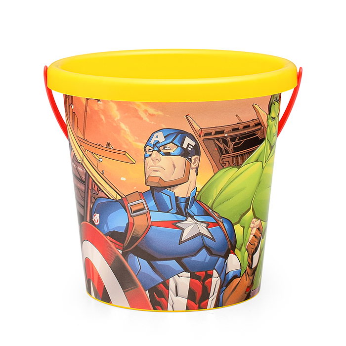 Фото к товару Набор MARVEL «Мстители» №6: ведро с наклейкой, ситечко "Солнышко", лопатка №5, грабельки №5, лейка № Набор MARVEL «Мстители» №6: ведро с наклейкой, ситечко "Солнышко", лопатка №5, грабельки №5, лейка №