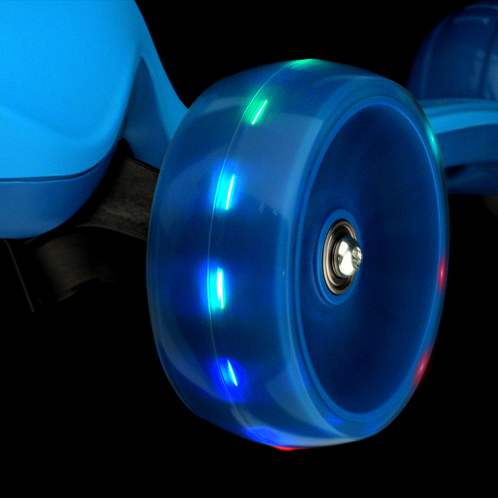 Самокат U038245Y 3-х кол., синий, светящиеся колёса, PU, ABEC 7, в коробке