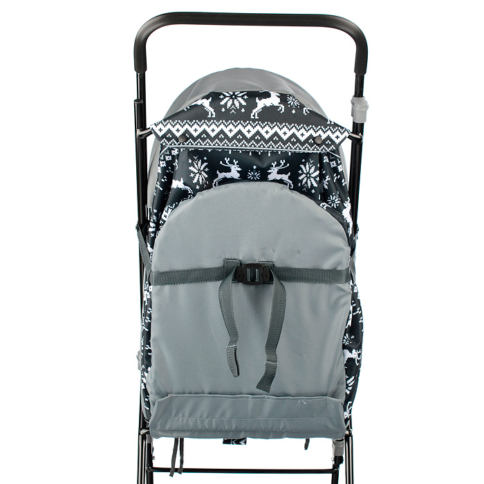 Санки-коляска Снежинка универсал-1 (олени на черном)