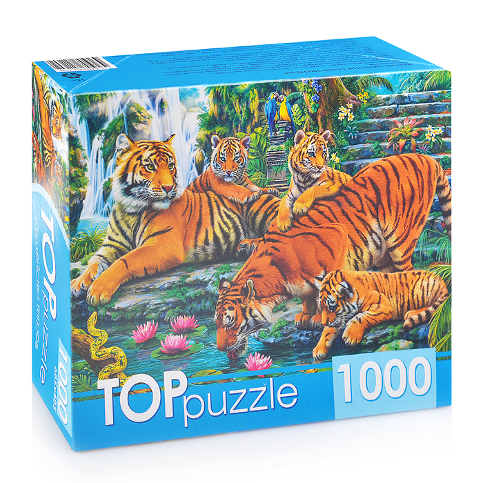 Пазлы 1000 TOPpuzzle "Семейство тигров" Пазлы 1000 TOPpuzzle "Семейство тигров"