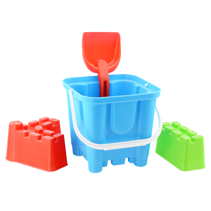 Набор для песка "Крепость"(формочки 2шт,ведро,совок 25см)