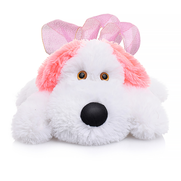 Собака с бантиком 30см.