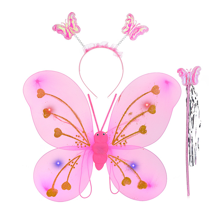 Крылья карнавальные S0876 "Маленькая волшебница" светящиеся, в пакете