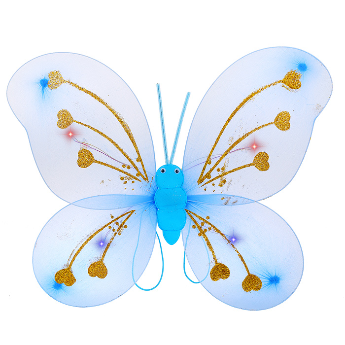 Крылья карнавальные S0876 "Маленькая волшебница" светящиеся, в пакете