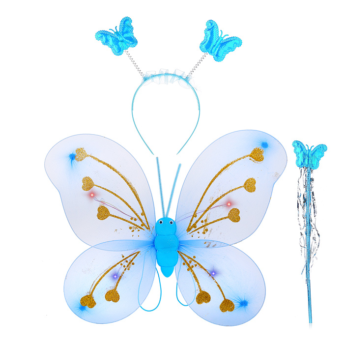 Крылья карнавальные S0876 "Маленькая волшебница" светящиеся, в пакете